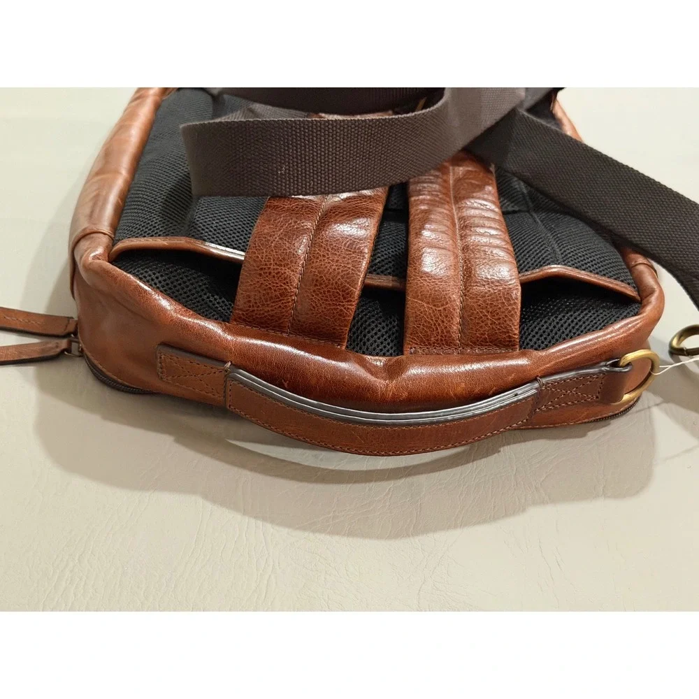 Fossil Buckner Convertible Backpack Briefcase Mens Cognac Leather NWT MBG9520222